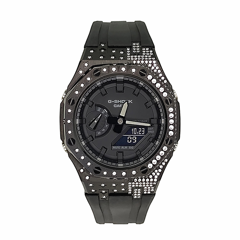 

CASIO Часы Men Liquid Crystal/Analog Dual Display Series Black Watch, Black Star Diamond Night Black