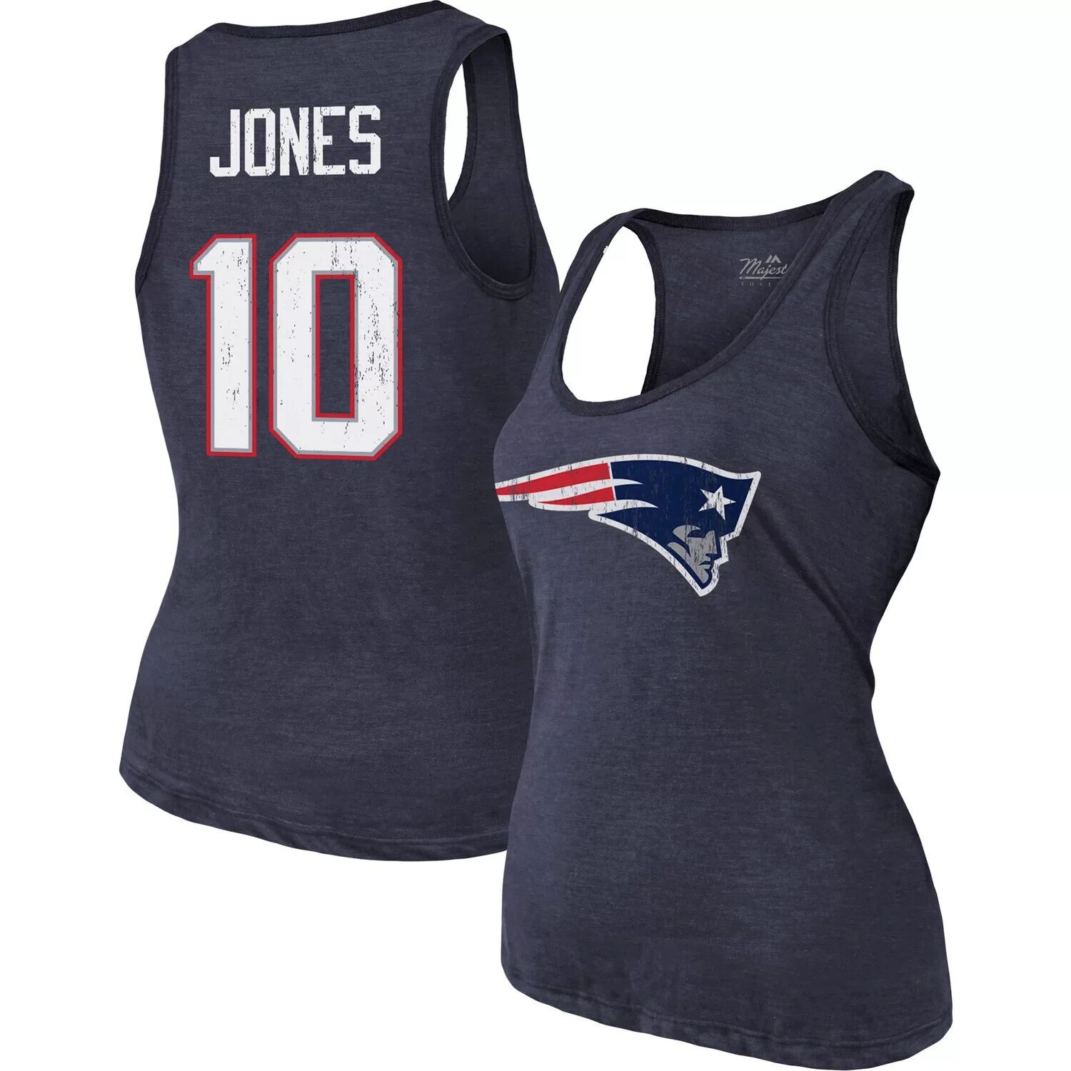 

Женская майка Majestic Threads Mac Jones темно-синего цвета New England Patriots с именем и номером игрока, футболка из трех смесей Majestic, Синий, Женская майка Majestic Threads Mac Jones темно-синего цвета New England Patriots с именем и номером игрока