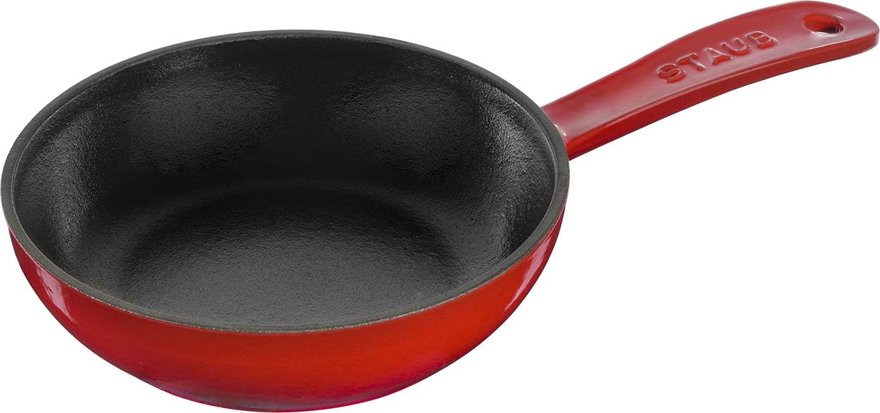 

Staub Skillet 40501-146 Skillet Cherry Сковорода 6,3 дюйма (16 см), эмалированное литье, утюг, совместимость с индукционной индукцией, оригинальный японский продукт