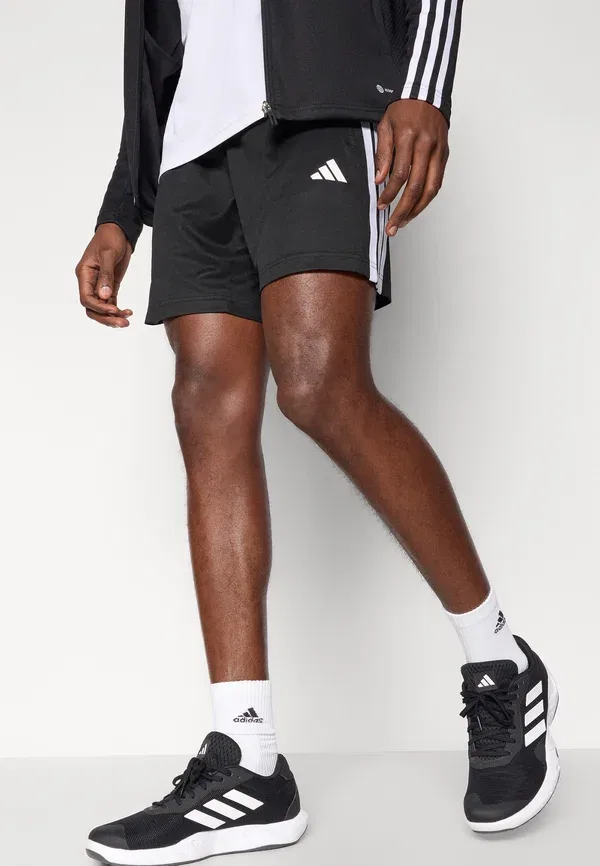 Спортивные шорты Adidas Performance Workout essentials base 3 stripes, черно-белые — фото 4