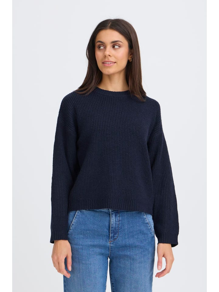 

Вязаный свитер OXMolara синего цвета