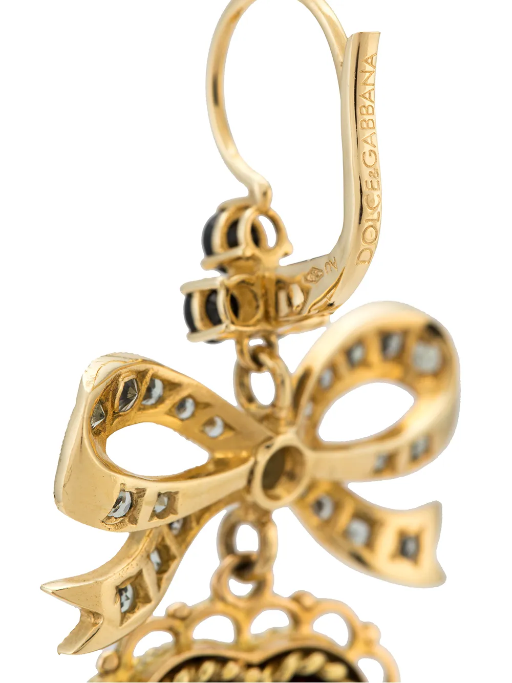 Серьги-подвески из желтого золота с гранатом DOLCE & GABBANA, золотой — фото 4