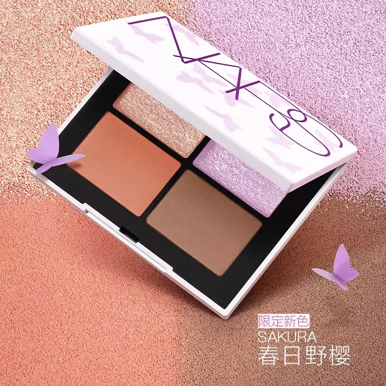 Палетка теней для век Butterfly Effect Limited 4 Colors Palm Heart с шиммером для естественного тона лица и подчеркивания глаз NARS — фото 3