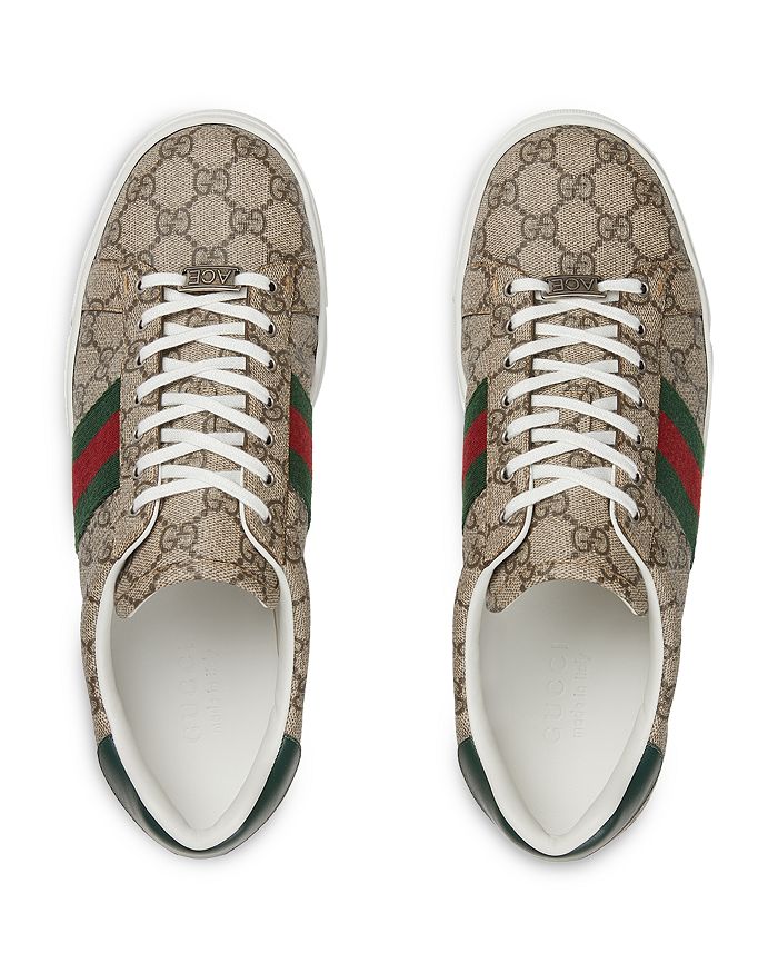 Мужские кроссовки Ace из парусины и кожи Gucci, коричневый/бежевый — фото 2