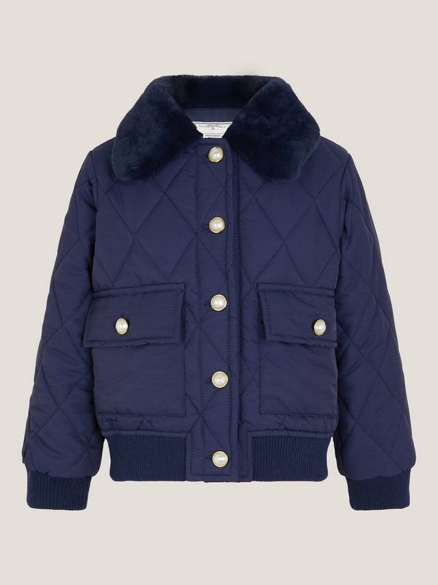 

Детская стёганая куртка-бомбер Monsoon, Navy