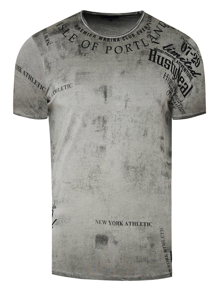 

Выцветшая футболка с принтами антрацитового цвета Rusty Neal, Черный, Выцветшая футболка с принтами антрацитового цвета Rusty Neal