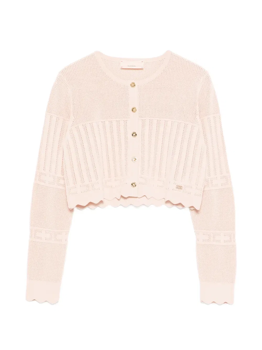 Кардиган с фестончатым краем и пуговицами Elisabetta Franchi Kids, розовый