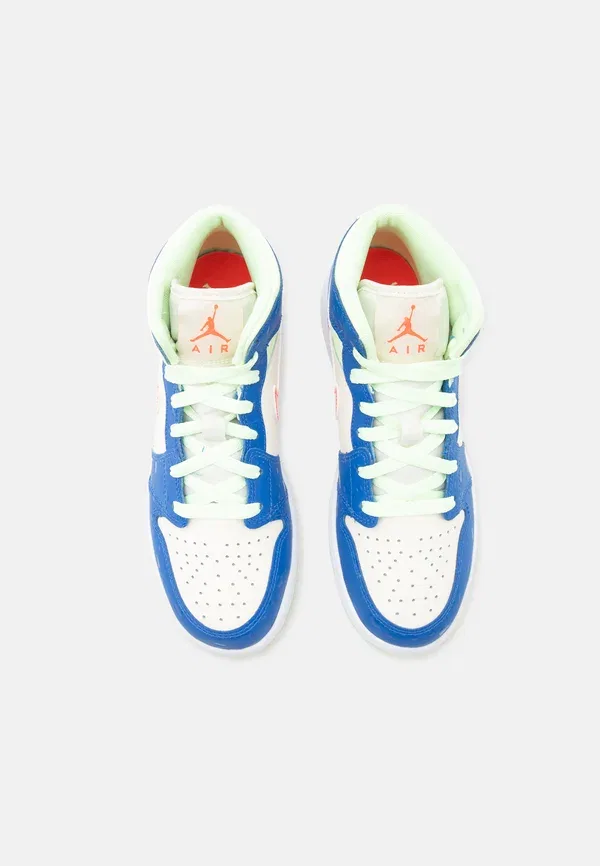 Кроссовки высокие Jordan Air 1 Mid SE High Top, игровой королевский/бледно-слоновая кость/едва вольт/инфракрасный/белый — фото 4