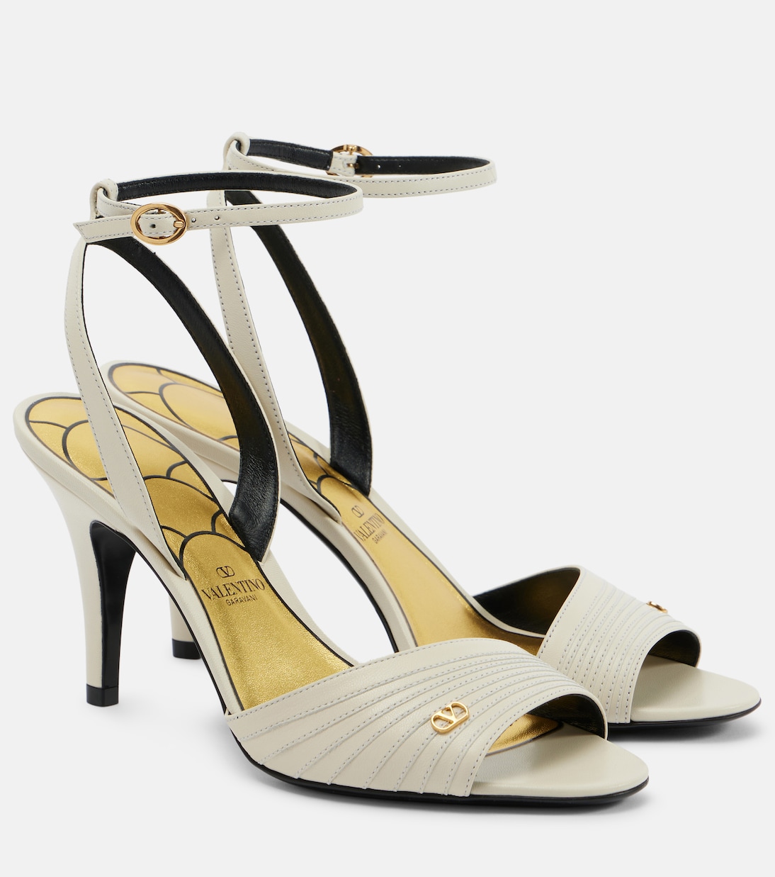 Кожаные сандалии Ladycrush 85 Valentino Garavani, слоновая кость