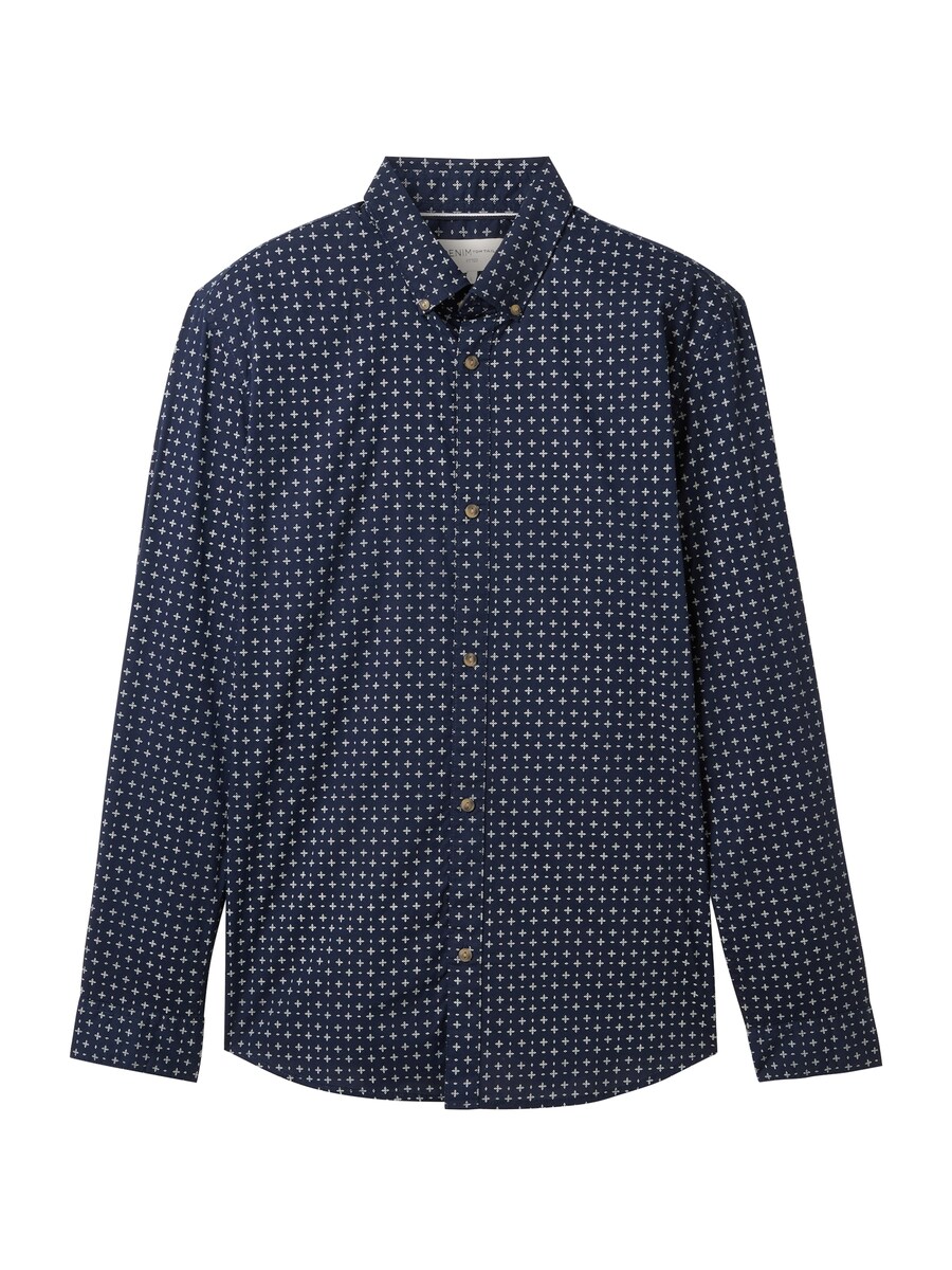 

Рубашка Slim Fit на пуговицах TOM TAILOR DENIM, темно-синий