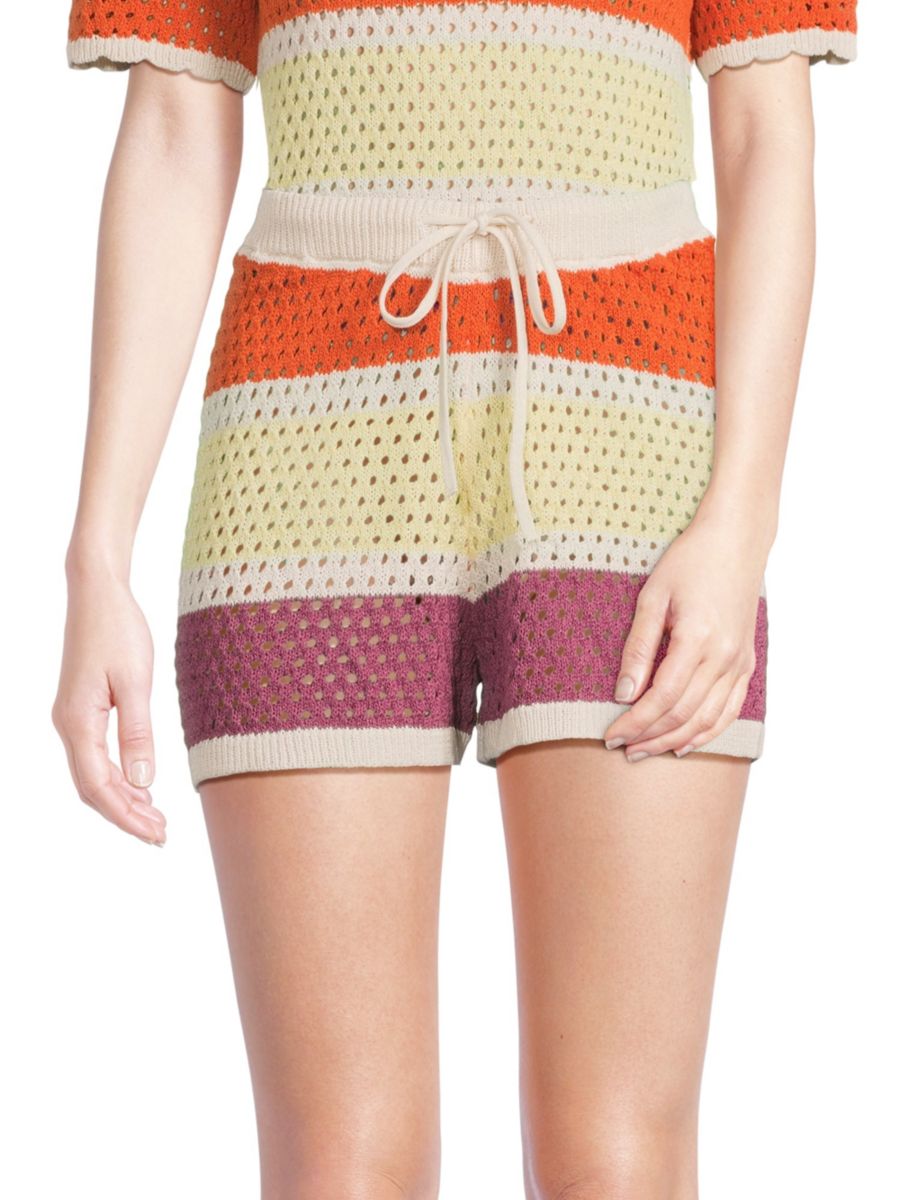 

Полосатые шорты крючком Vero Moda, цвет Gardenias Multi