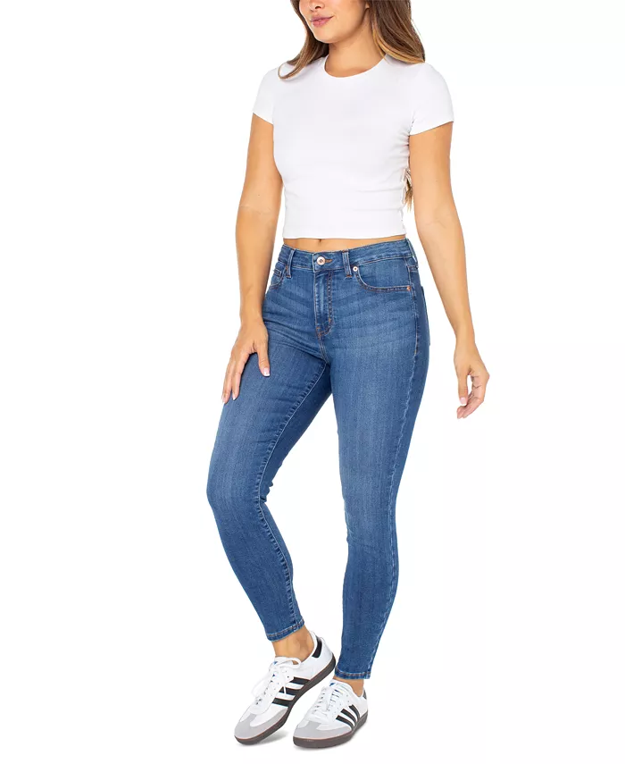 

Юношеские облегающие укороченные джинсы с завышенной талией Curvy Mid-Rise Skinny Ankle Celebrity Pink, синий