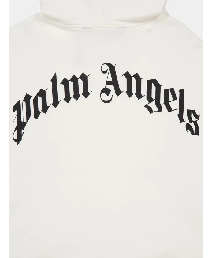 Толстовка свободного кроя с изогнутым логотипом на спине. Palm Angels, белый — фото 4