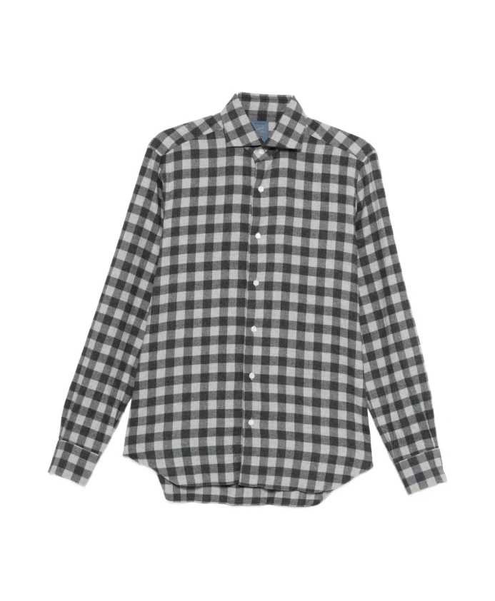 

Клетчатая рубашка черно-белая Barba, мультиколор