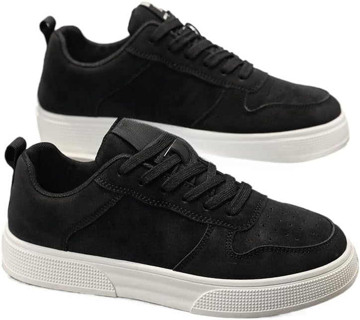 

Мужские кроссовки для скейтбординга, удобные с противоскользящей дышащей резиновой подошвой, на шнуровке, для активного отдыха мужчин Hhhchpm, черный