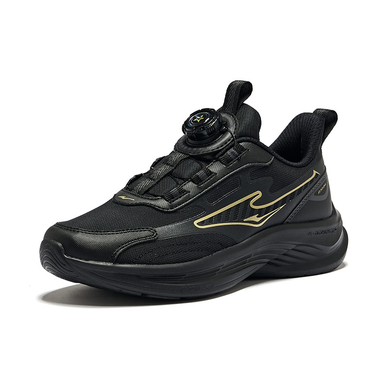 ERKE KIDS Низкие детские беговые кроссовки Jet Black Metal Gold Kids' — фото 3