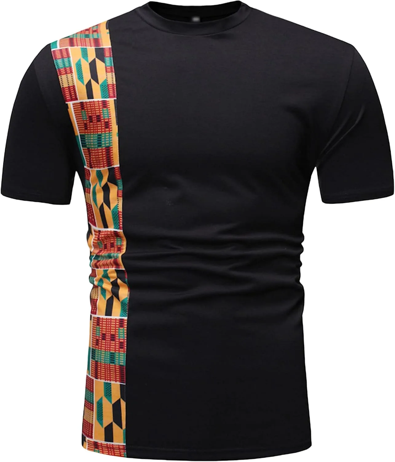 

Мужская футболка с африканским принтом, дышащая, с заплатками