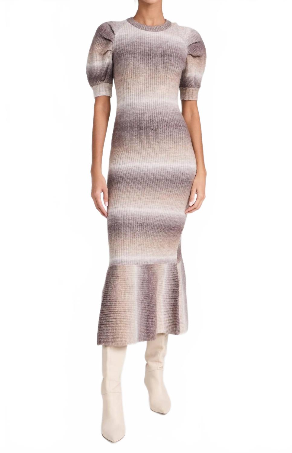 

Платье-макси Greer с вязаным верхом в коричневом омбре En Saison