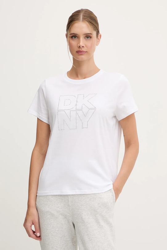 

Хлопковая футболка DKNY, белый
