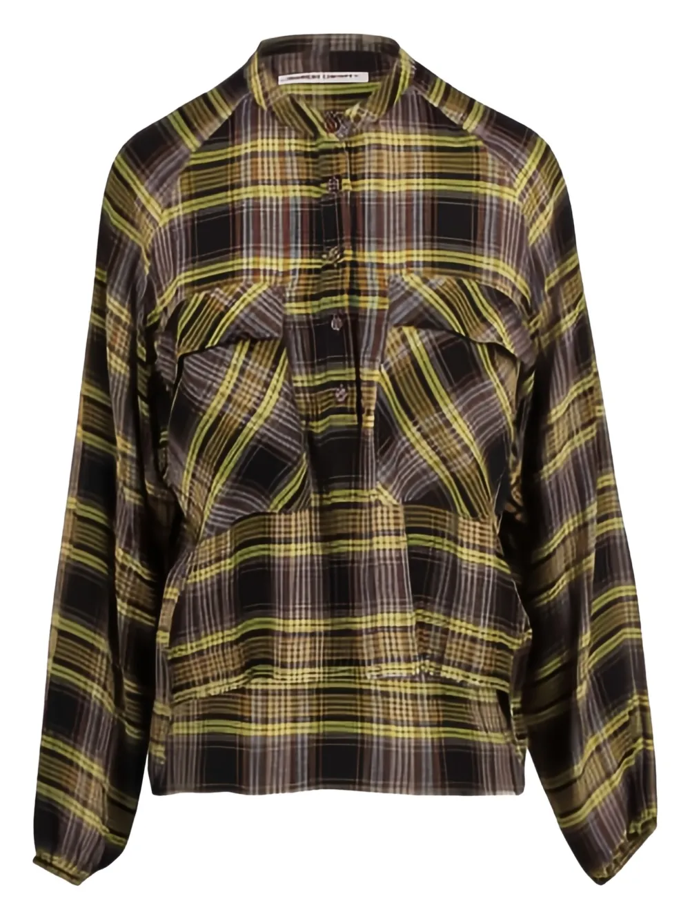 

Рубашка в клетку с карманом Noumeno Concetp, желтый