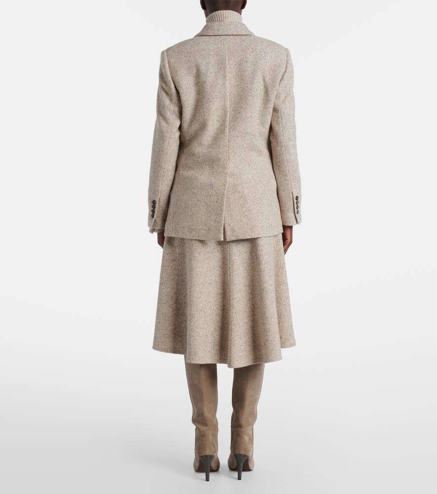 Двубортный пиджак из шерсти с шелком Brunello Cucinelli, Beige Freddo/Panama — фото 3