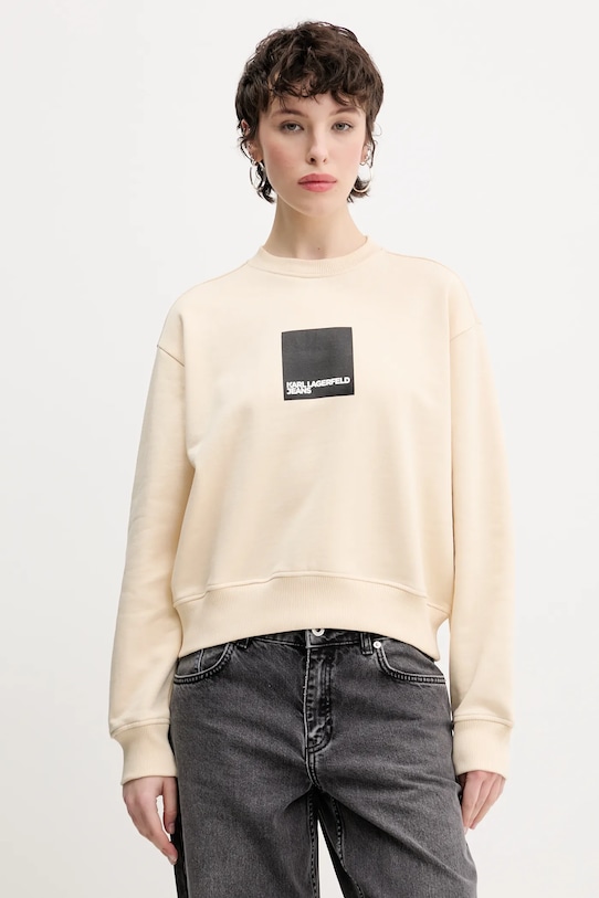 

Хлопковая толстовка Karl Lagerfeld Jeans, бежевый
