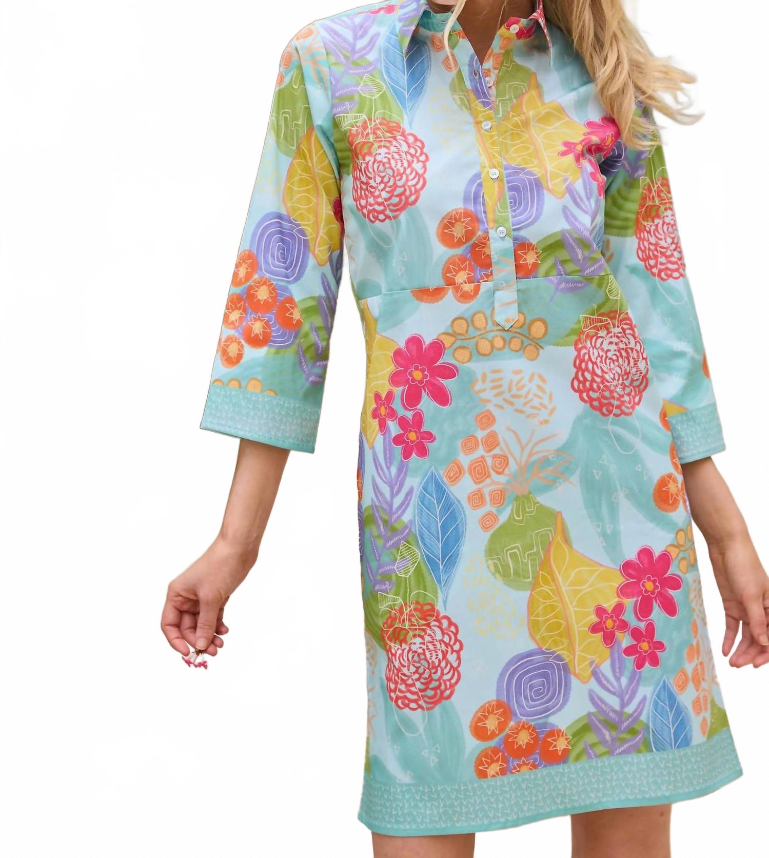 

Чарли ситцевое платье-рубашка с принтом цинний Bella tu, Zinnia