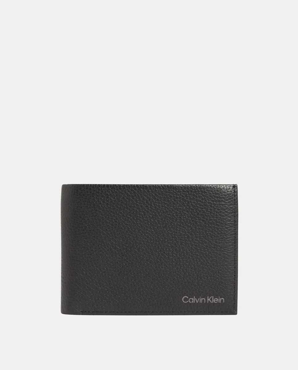 

Кожаный складной кошелек Calvin Klein с кошельком для монет Calvin Klein, черный