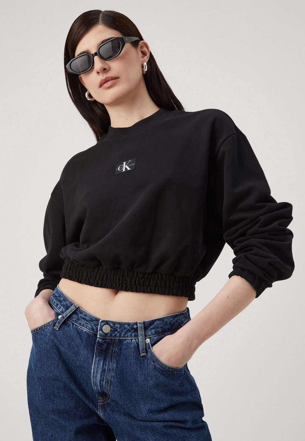 

Свитер Label Crew Neck Calvin Klein, черный