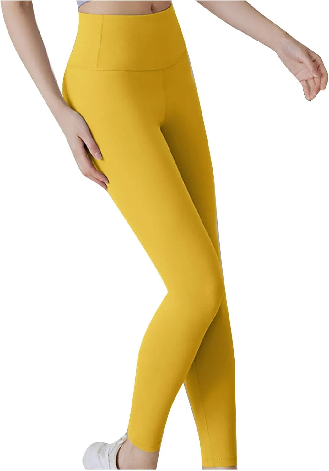 Леггинсы для тренировок, высокие, с контролем живота, Generic, A02_yellow — фото 2