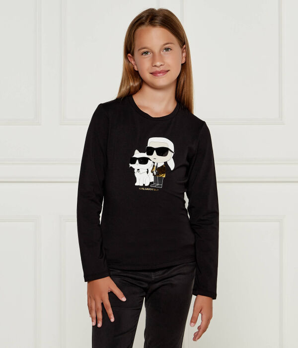 

Лонгслив Karl Lagerfeld Kids Regular Fit, черный