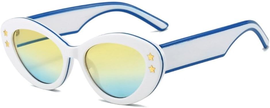 

Модные овальные солнцезащитные очки для женщин и мужчин с градиентными линзами, поликарбонатная оправа, винтажные очки «кошачий глаз», защита от ультрафиолета UV400 generic, C6