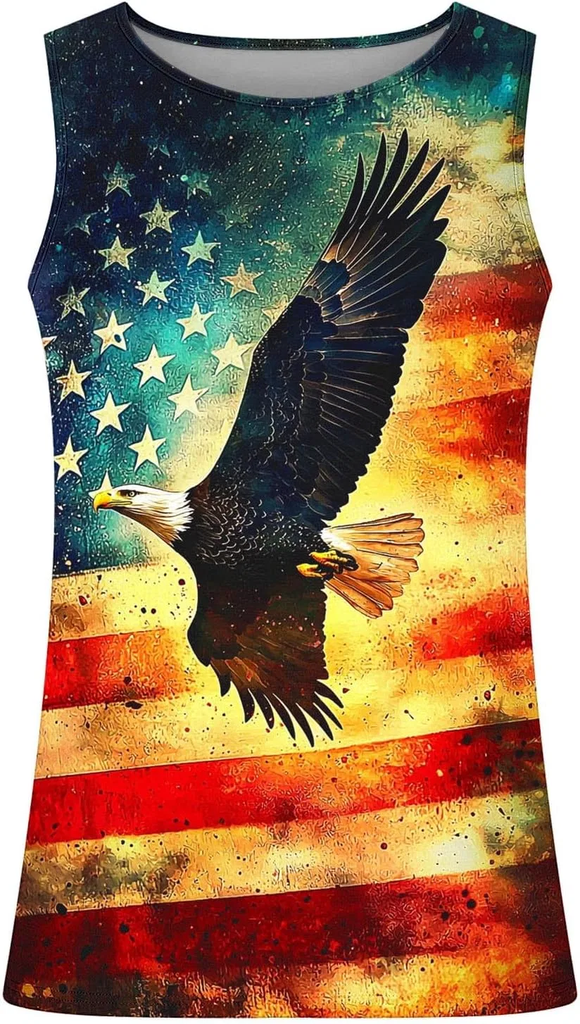 Мужская майка-борцовка American Flag, желтый — фото 3