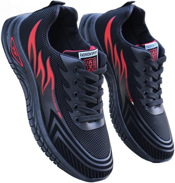 

Мужские модные кроссовки дышащие сетчатые для бега Нескользящие с мягкой подошвой Повседневные спортивные прогулочные обувь Soft Time Toy, красный