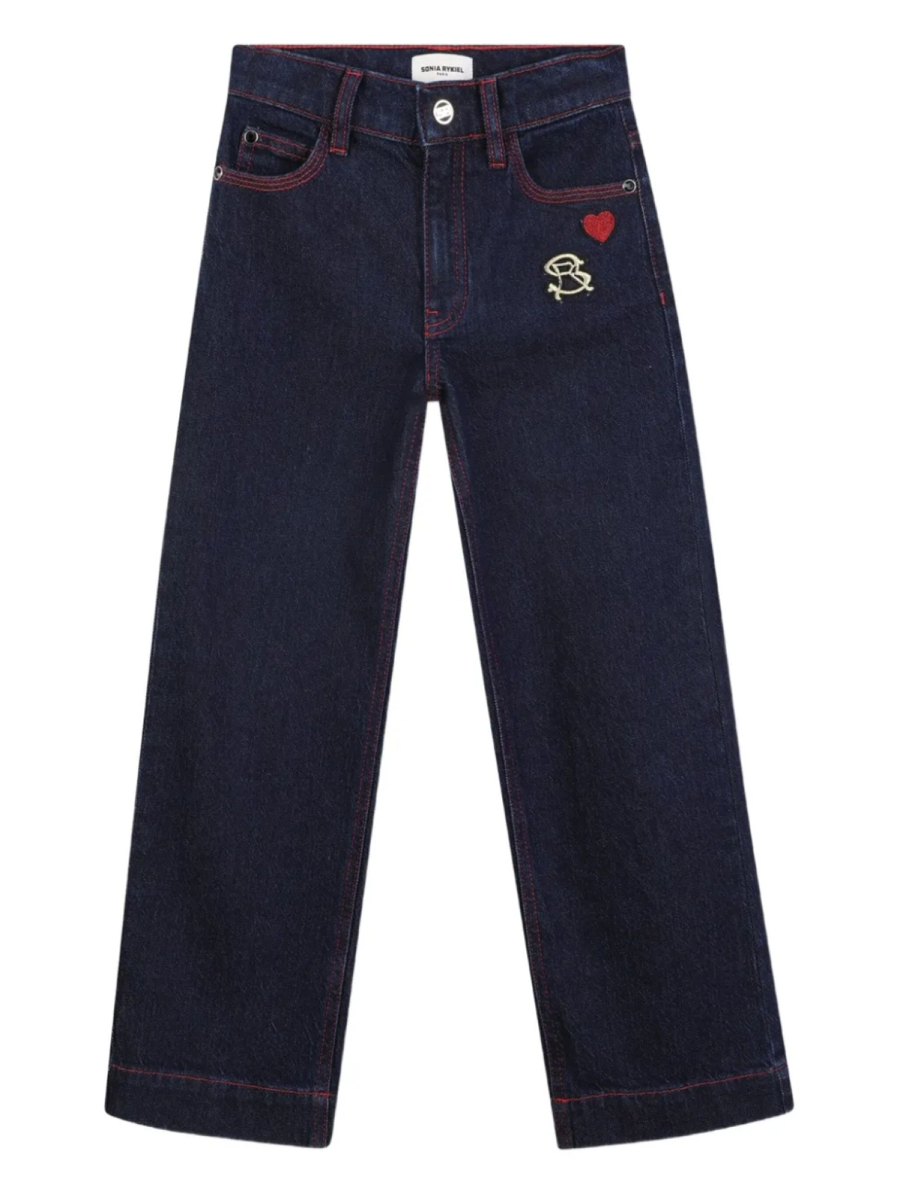 

SONIA RYKIEL ENFANT джинсы с вышивкой, синий