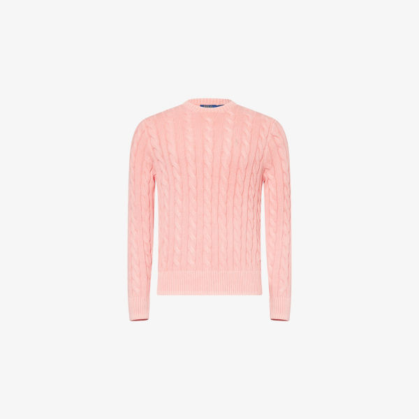 

Джемпер с вышитым логотипом и узором «косичка» Polo Ralph Lauren, цвет rose gmd