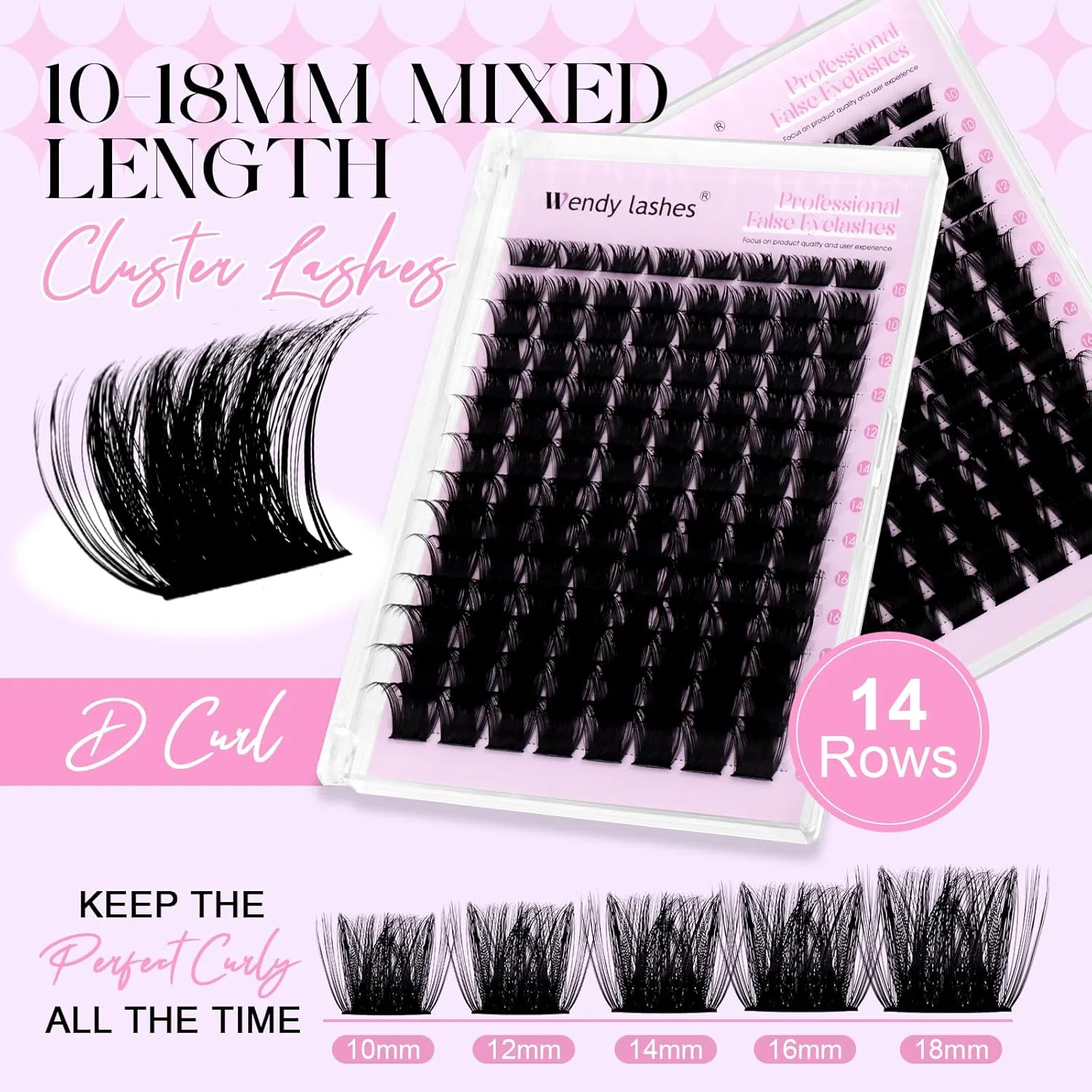 Многоразовые накладные ресницы D-завиток 10-18 мм Wendy Lashes — фото 3