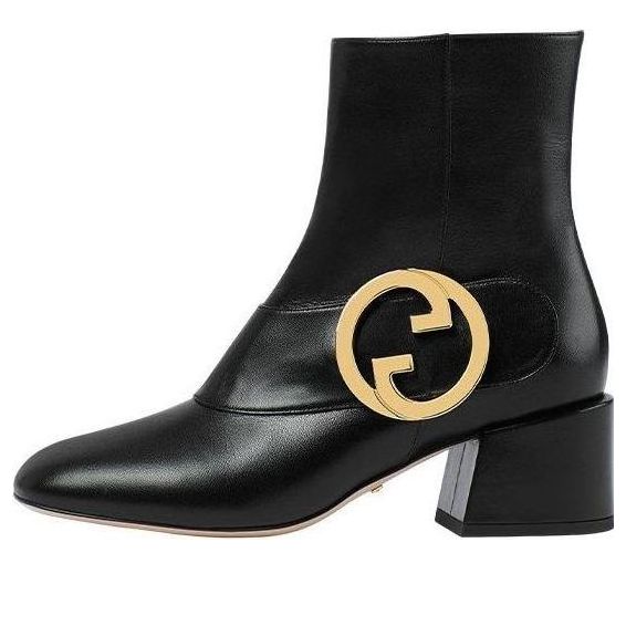 Кроссовки (WMNS) Gucci Blondie Ankle boot 'Black Leather' 700016-C9D00-1000