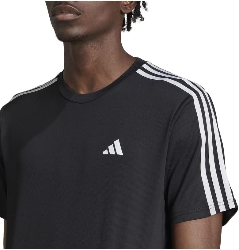 Футболка Adidas Train Essentials 3-Stripes Training, черно-белый — фото 3