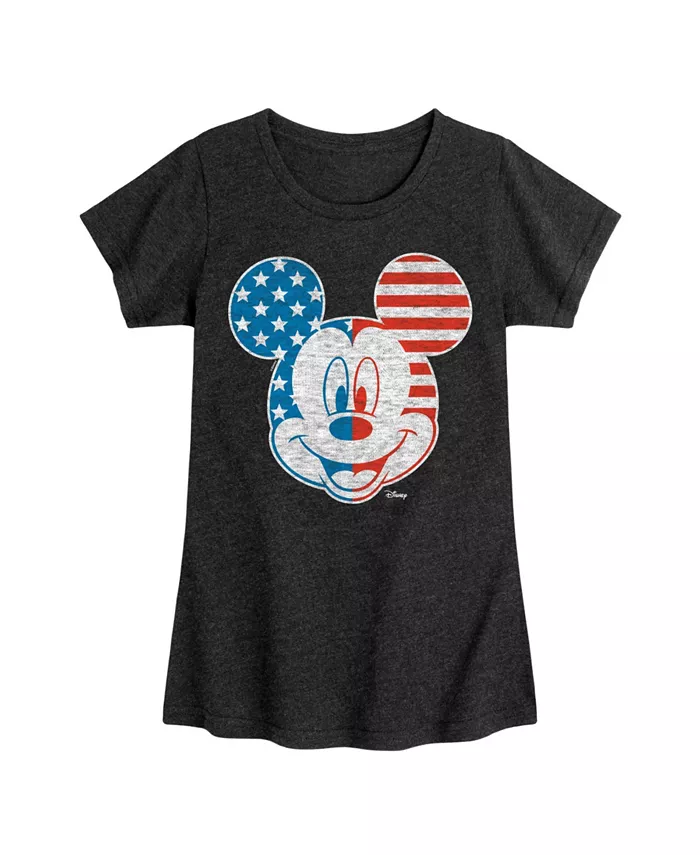 

Футболка с принтом "Disney Mickey Mouse Americana Flag" для девочек старшего возраста Hybrid Apparel, черный
