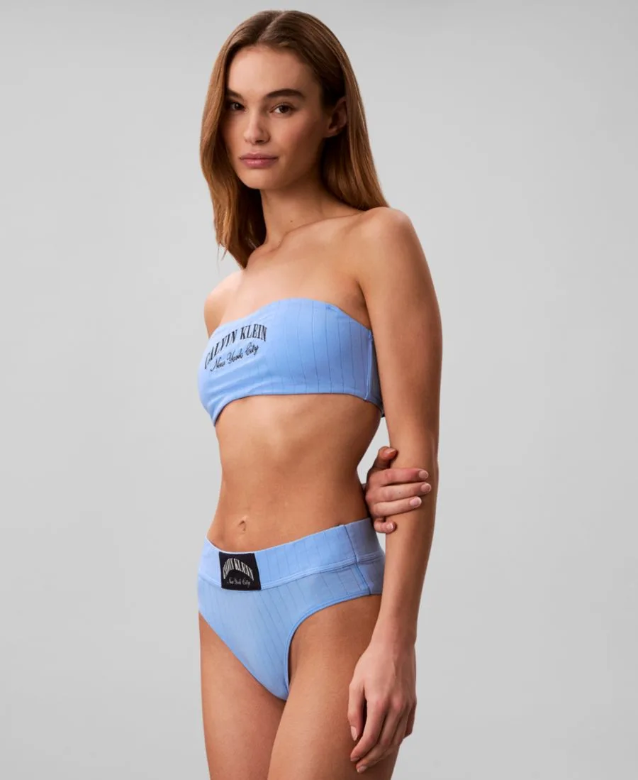Спортивный бюстгальтер Heritage с полным покрытием Calvin Klein, синий descent — фото 3