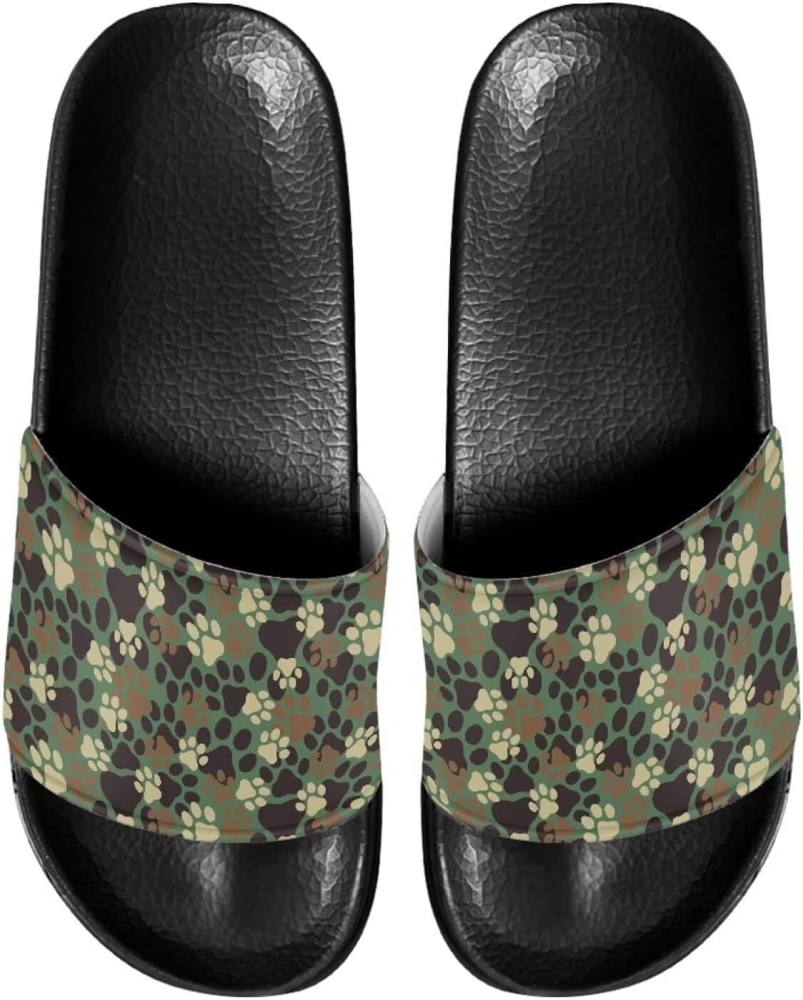 

Сандалии-шлепанцы унисекс с мягкой стелькой, удобные для женщин и мужчин, кожаные, размеры 6-13,5 Mintulipy, Camouflage Dog Paw