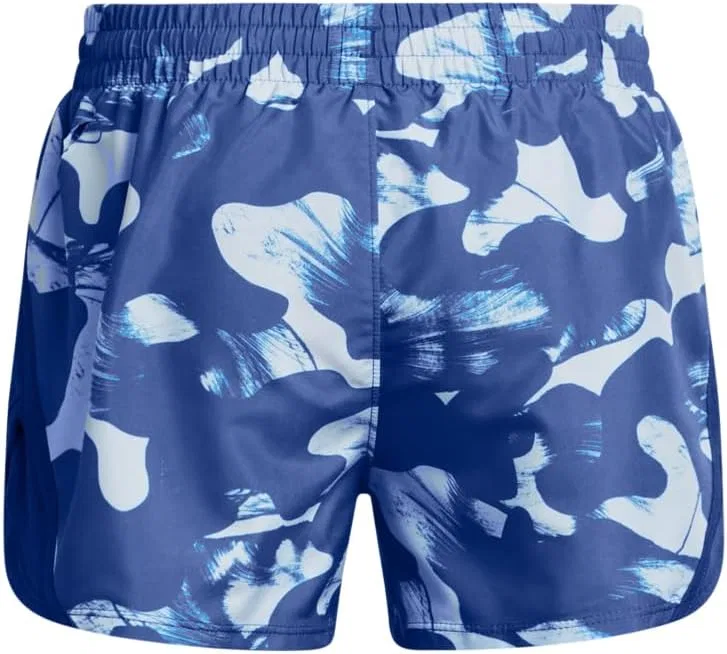 Шорты Under Armour Girls Fly By с принтом, (432) Tech Blue/Tech Blue/Reflective — фото 2