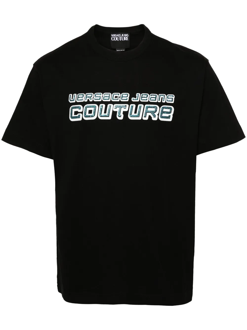 

Футболка с логотипом и стразами Versace Jeans Couture, черный