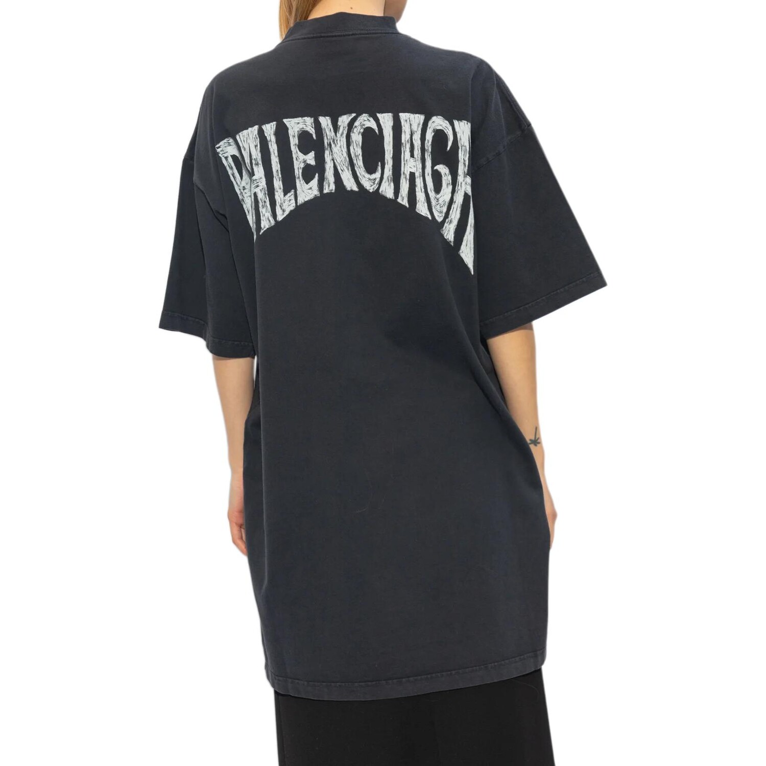 Balenciaga Женская футболка, цвет Black/Gray — фото 3