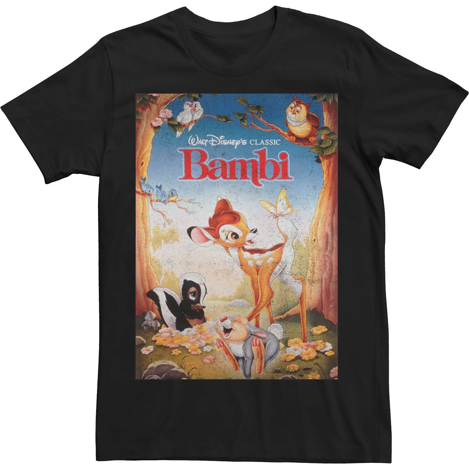 

Мужская футболка с плакатом Disney Bambi Friendship Licensed Character