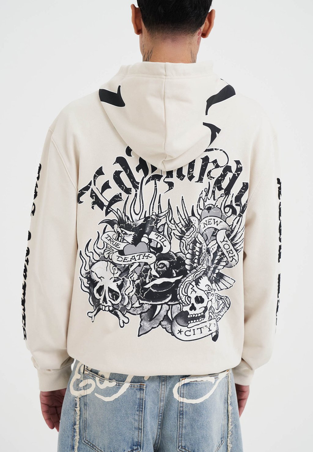 

Толстовка на молнии MONO MONTAGE THRU HOODIE Ed Hardy, бежевый