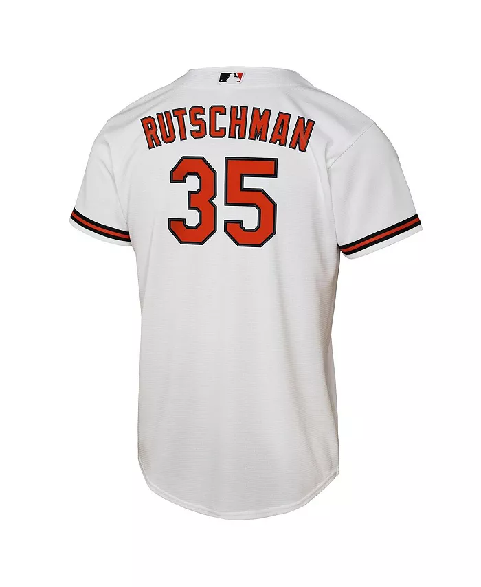 Домашняя реплика игровой футболки Baltimore Orioles Adley Rutschman для больших мальчиков и девочек, белая Nike — фото 3