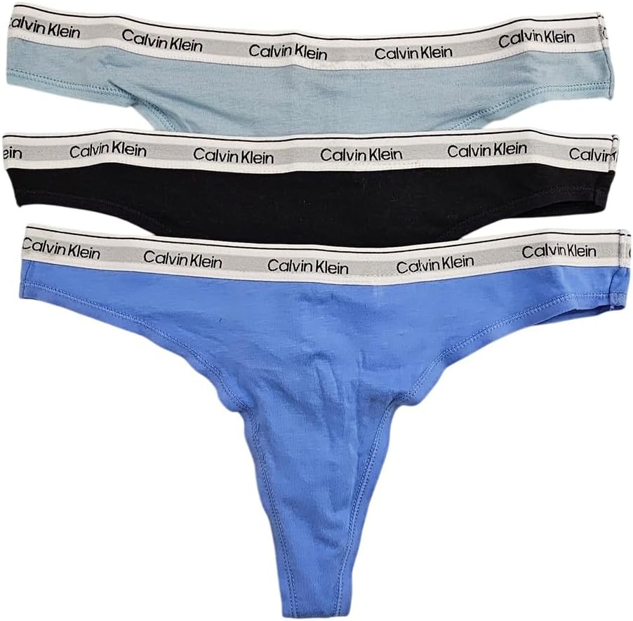 

Женские стринги Calvin Klein Modern Logo, 3 шт., Sterling Blue/Black/Glacier