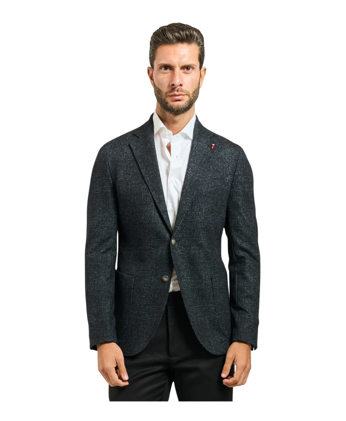 

Куртка в клетку из шерстяной смеси, синяя. Mulish, синий